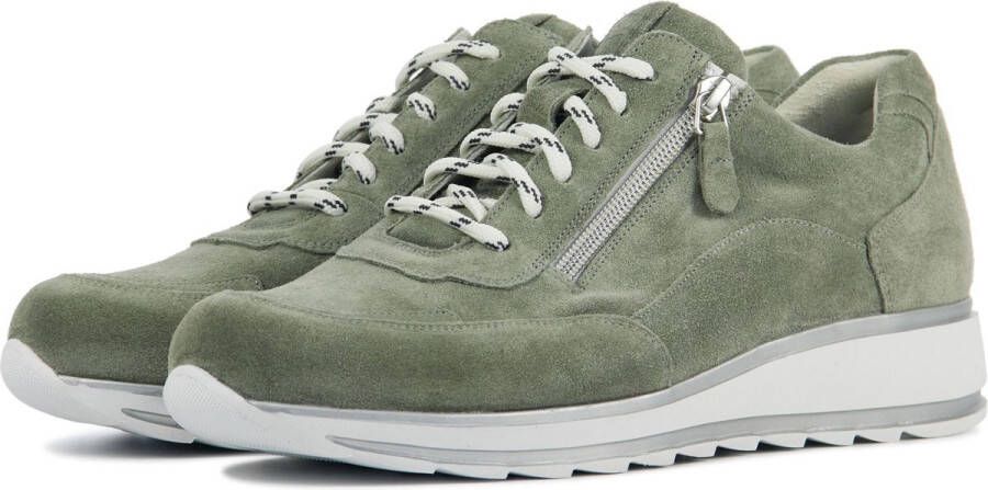 Durea Sneakers Dames Lage sneakers Damesschoenen Suède 6263 688 Groen