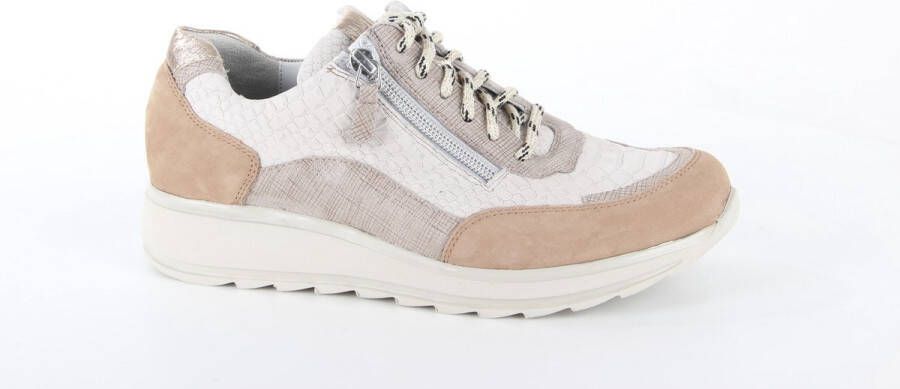 Durea Taupe Veterschoenen Wijdte K