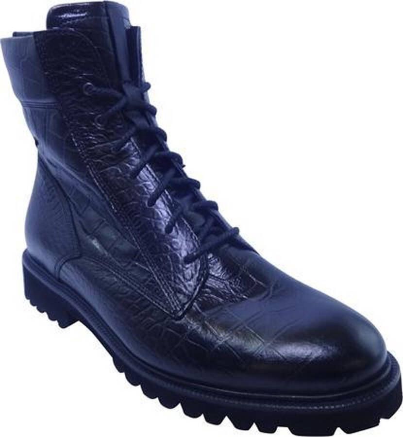 Durea Veterbootee 9722 185 Wijdte H Zwart Kroko
