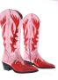 DWRS Regina leren cowboylaarzen roze rood - Thumbnail 3