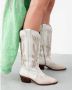 DWRS Regina leren cowboylaarzen ecru beige - Thumbnail 5