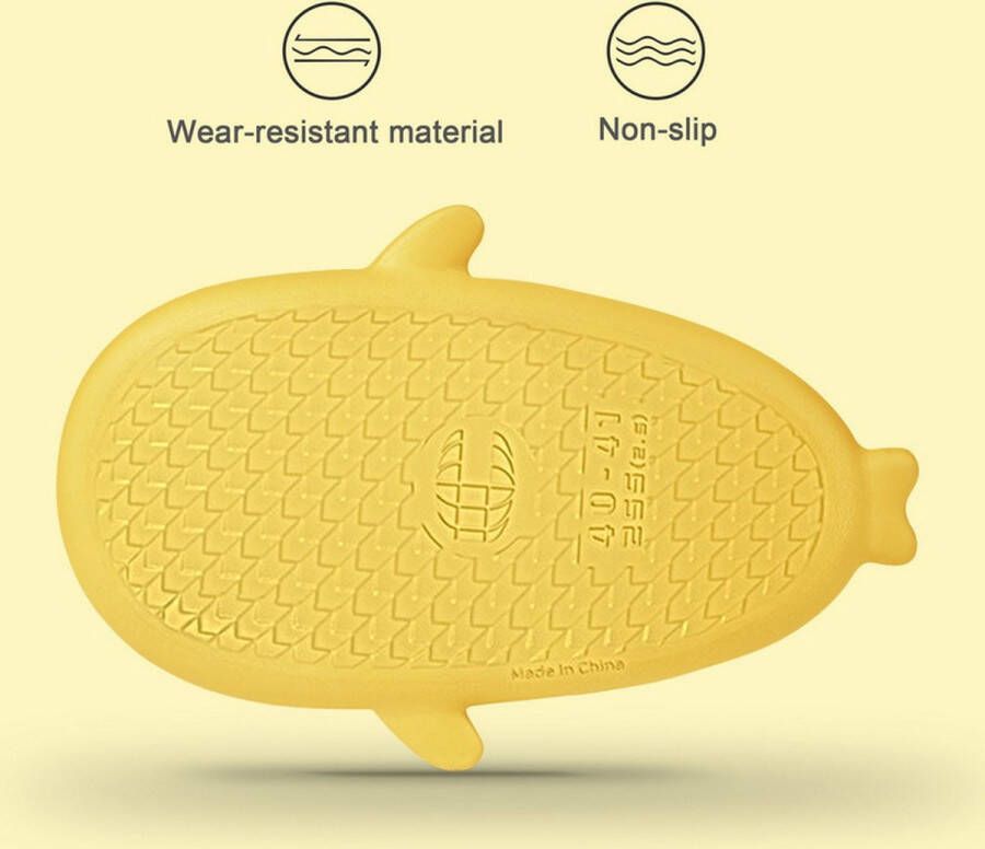 Badslippers kinderen haai geel jongens en meisjes