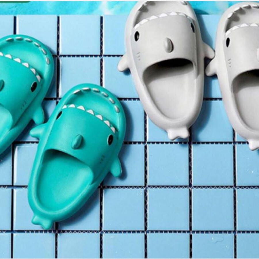 Moodadventures badslippers kinderen haai turquoise -jongens en 2-3 jaar - Foto 4