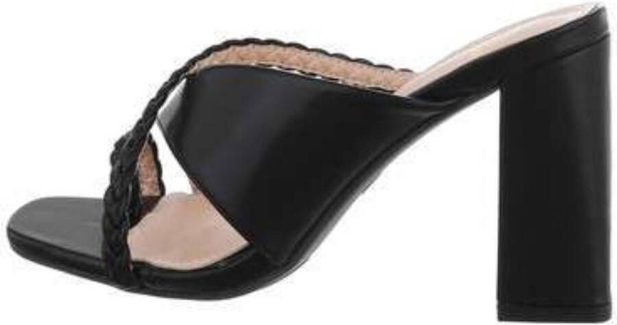 Dames slippers zwart met hak