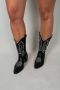 Evi cowboy laars | Schoenen dames | Cowboy laarzen | Sierlijke opdruk | Stoer | Trendy | Leatherlook | Kleur Zwart - Thumbnail 2