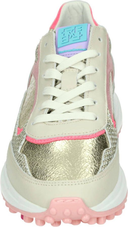 Floris van Floris van Bommel van Floris van Bommel Sneakers Dames Lage sneakers Damesschoenen Leer SFW-10099 mesh Beige combi