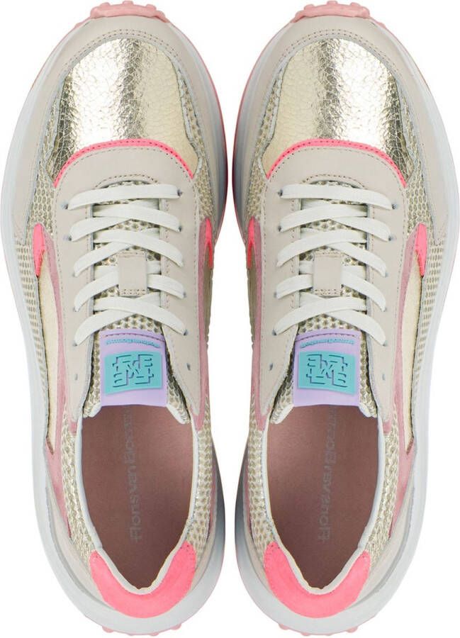 Floris van Floris van Bommel van Floris van Bommel Sneakers Dames Lage sneakers Damesschoenen Leer SFW-10099 mesh Beige combi