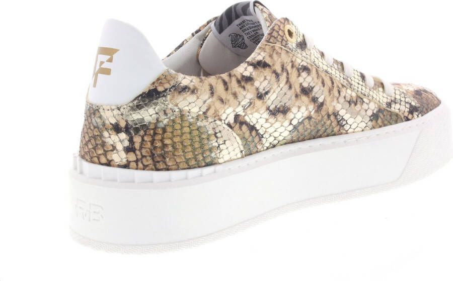 Floris van Bommel Floris van Sneakers Dames Lage sneakers Damesschoenen Leer SFW-10106 print Slangenprint Goud