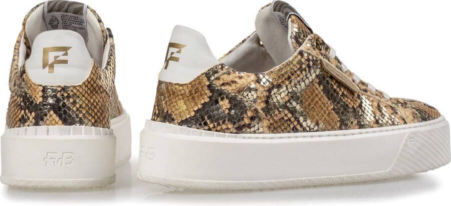 Floris van Bommel Floris van Sneakers Dames Lage sneakers Damesschoenen Leer SFW-10106 print Slangenprint Goud