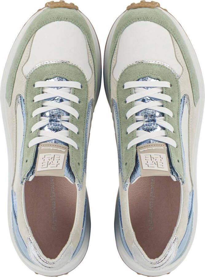 Floris van Floris van Bommel van Floris van Bommel Sneakers Dames Lage sneakers Damesschoenen Suède SFW-10099 Beige combi