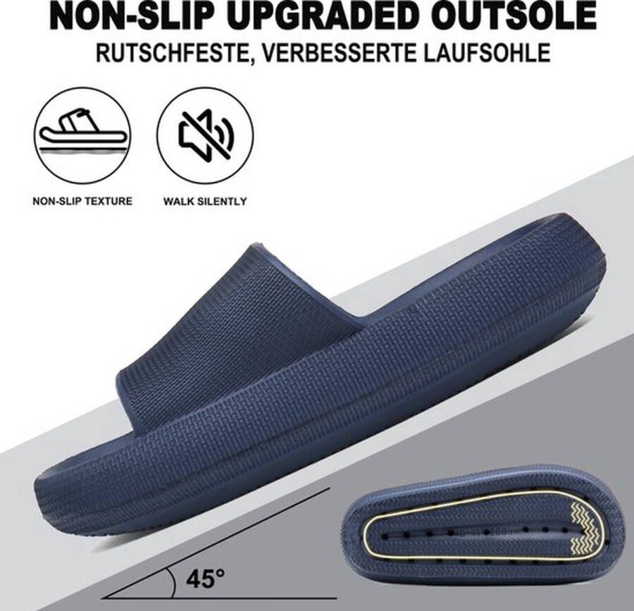 Geweo Slippers EVA Badslippers Unisex Verdikte Lichtgewicht Super Zacht aan je Voeten Anti-Slip en Stevig Voetbed Anti-lawaai Blauw - Foto 4