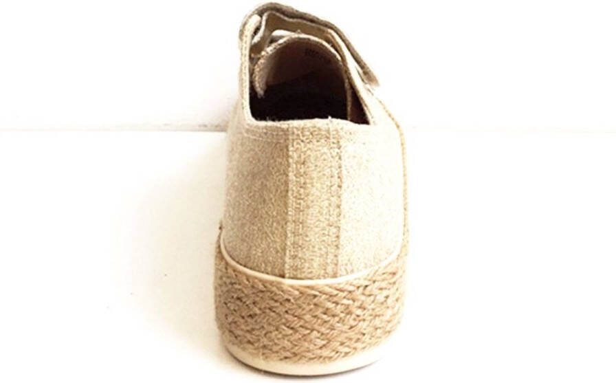 GOUDKLEURIGE sneaker met klittenband rieten look