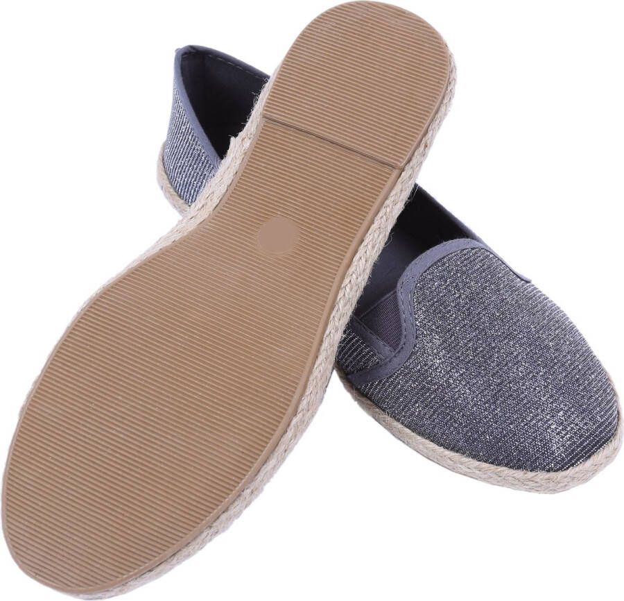 PRODUKT Grijze glanzende espadrilles