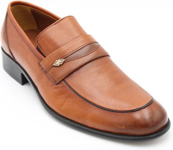 Online Express Heren instapper Trendy mannen loafers Hoogste kwaliteit schoenen 1180 Echt leer Cognac - Foto 3