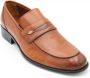 Online Express Heren instapper Trendy mannen loafers Hoogste kwaliteit schoenen 1180 Echt leer Cognac - Thumbnail 3