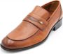 Online Express Heren instapper Trendy mannen loafers Hoogste kwaliteit schoenen 1180 Echt leer Cognac - Thumbnail 4