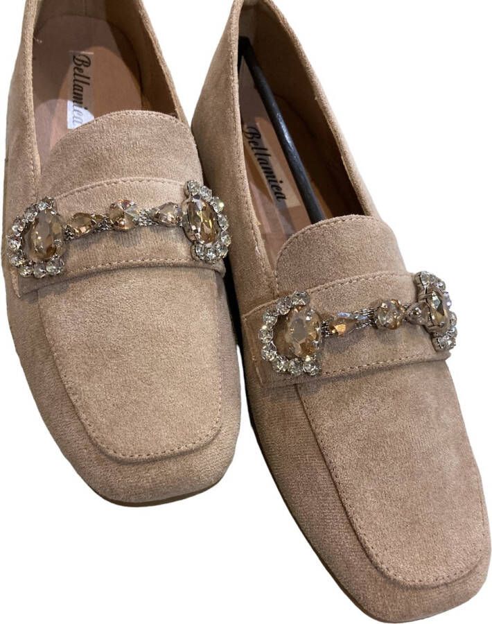 Merkloos Loafers beige met strass - Foto 3