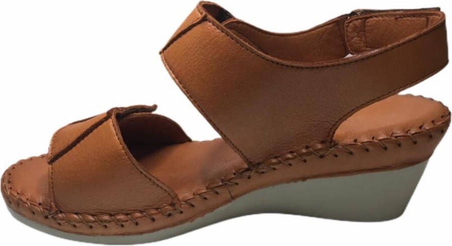 Manlisa 3 velcro dames sandaal s203-301 cognac - Foto 4