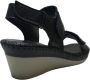 Manlisa 3 velcro's dames lederen comfort sandaal s203-301 zwart - Thumbnail 2