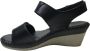 Manlisa 3 velcro's dames lederen comfort sandaal s203-301 zwart - Thumbnail 4