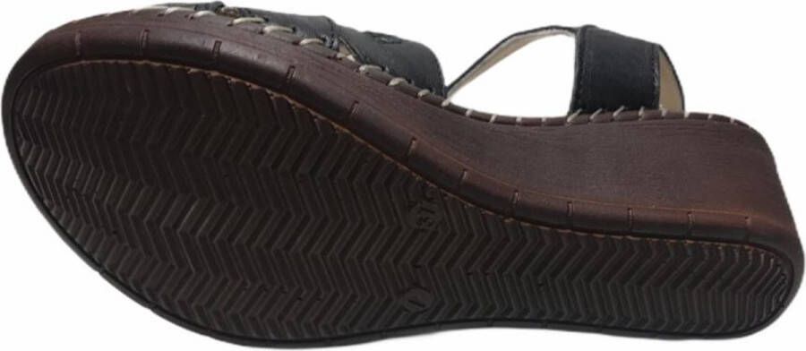 manlisa dames velcro sandaal S207-7046 zwart