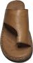 lisa 4 cm hoogte lederen comfort teen slippers W107-1880 Camel - Thumbnail 3