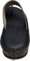 Manlisa 4 cm hoogte lederen comfort teen slippers W107-1880 Zwart - Thumbnail 2