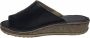 Manlisa 4 cm hoogte lederen comfort teen slippers W107-1880 Zwart - Thumbnail 3