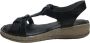Manlisa 4 cm hoogte lederen comfort velcro sandalen S204-08 zwart - Thumbnail 5