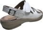 Manlisa platte lederen comfort sandalen velcro's 502 Wit geschikt losse steunzolen - Thumbnail 4