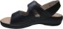 Manlisa platte lederen comfort sandalen velcro's 502 Zwart geschikt losse steunzolen - Thumbnail 2