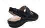 Manlisa platte lederen comfort sandalen velcro's 502 Zwart geschikt losse steunzolen - Thumbnail 5