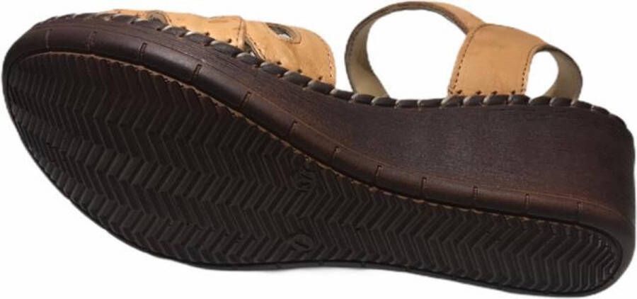 Manlisa velcro dames sandaal cognac