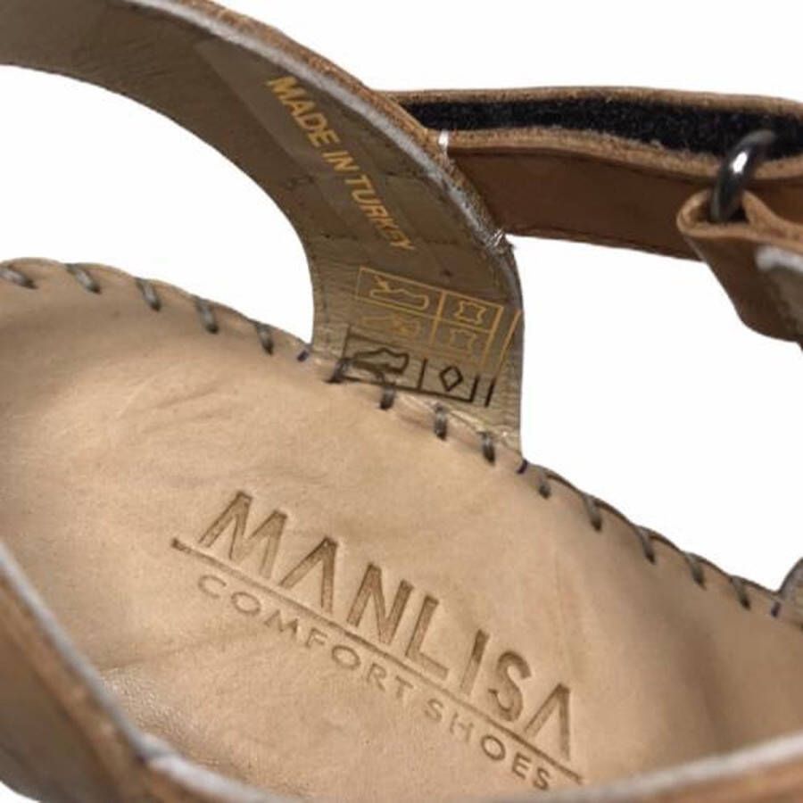 Manlisa velcro dames sandaal cognac