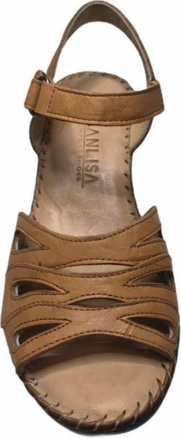 Manlisa velcro dames sandaal cognac