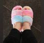 Merloze Fluffy rainbow dames pantoffels - Thumbnail 2