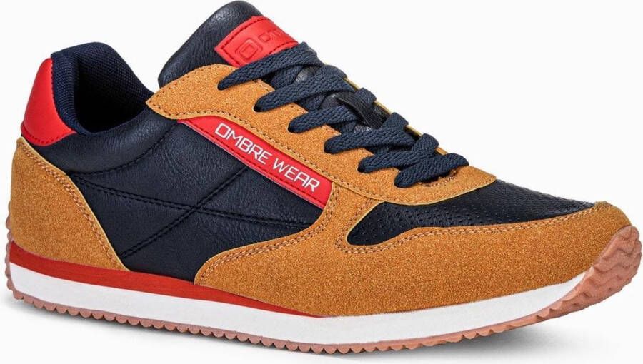 Ombre heren sneakers camel laag T310