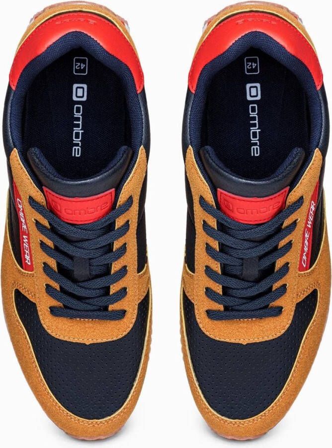 Ombre heren sneakers camel laag T310
