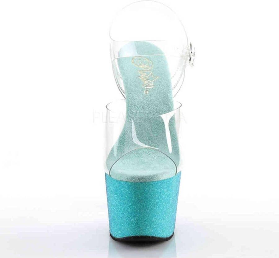 pleaser Sandaal met enkelband Paaldans schoenen ADORE-708OMBRE Paaldans schoenen Blauw Transparant