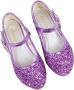Prinsessen schoenen hakken meisje paars glitter binnen cm bij verkleedjurk - Thumbnail 3