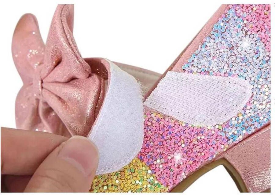 Prinsessen schoenen regenboog roze glitter binnen cm bij jurk verkleedkleding - Foto 5