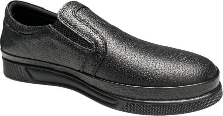 Merkloos Sans marque Schoenen Heren instapper schoenen Comfort schoenen 016 Leather Zwart - Foto 3