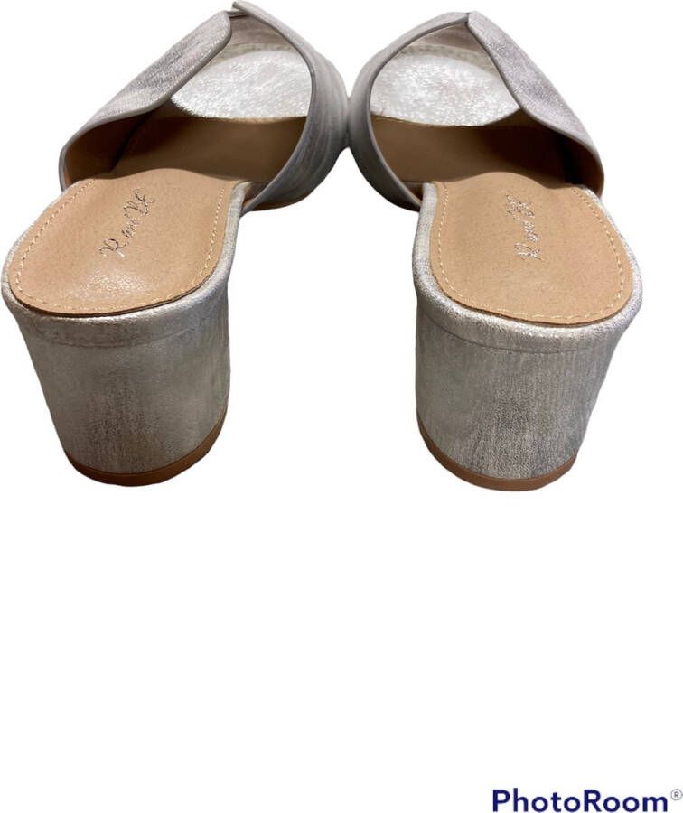 Schoenen muiltjes zilverkleurig