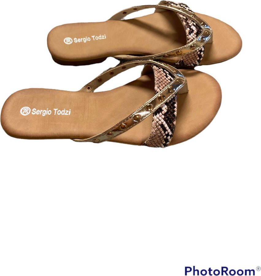 Merkloos Sans marque Teenslippers snakeprint studs - Foto 2