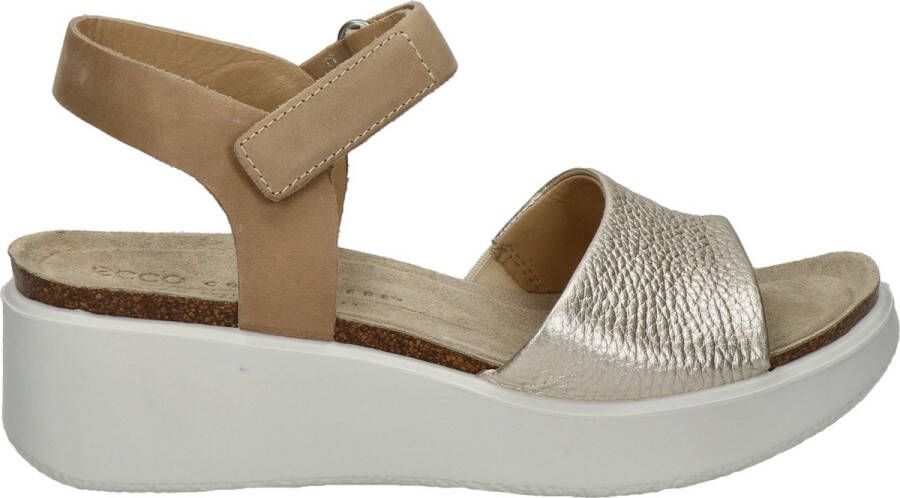 ECCO Flowt Wedge Cork Sandalen beige Nubuck Dames