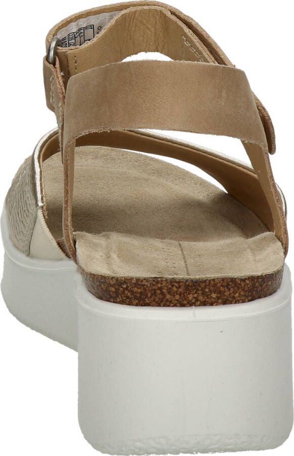 ECCO Flowt Wedge Cork Sandalen beige Nubuck Dames