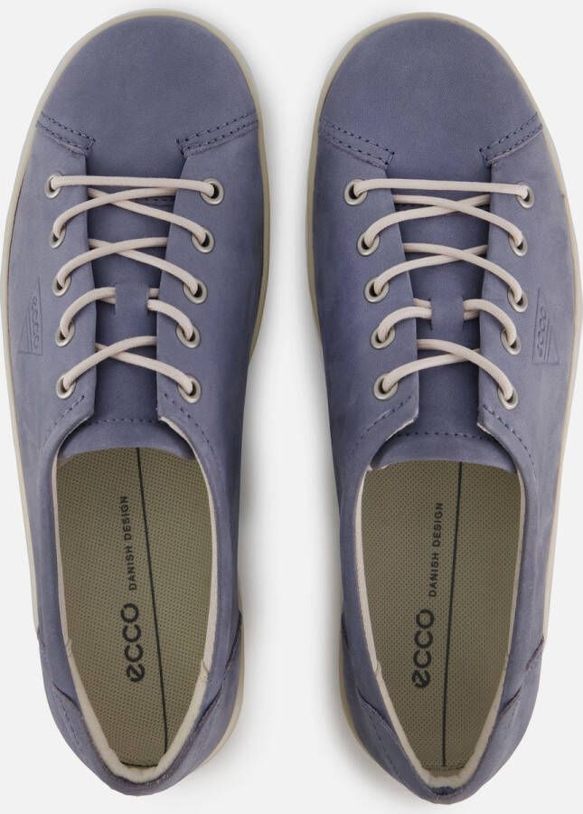 ECCO Soft 2.0 Veterschoenen blauw Textiel Dames