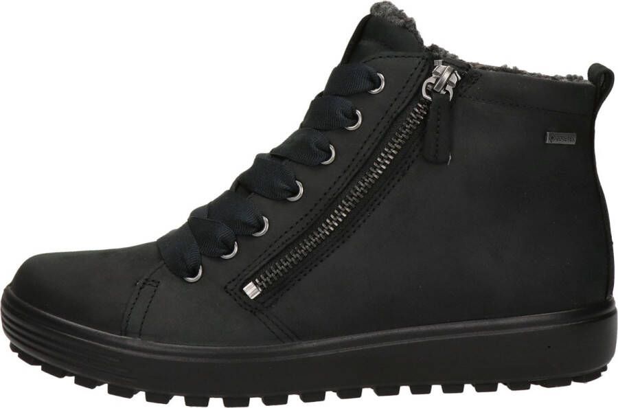 Ecco Zwarte Veterschoenen Soft 7 Tred Mid - Foto 4