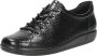 ECCO Soft Classic dames veterschoenen crocoprint Zwart Echt leer Uitneembare zool - Thumbnail 4