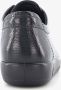 ECCO Soft Classic dames veterschoenen crocoprint Zwart Echt leer Uitneembare zool - Thumbnail 5